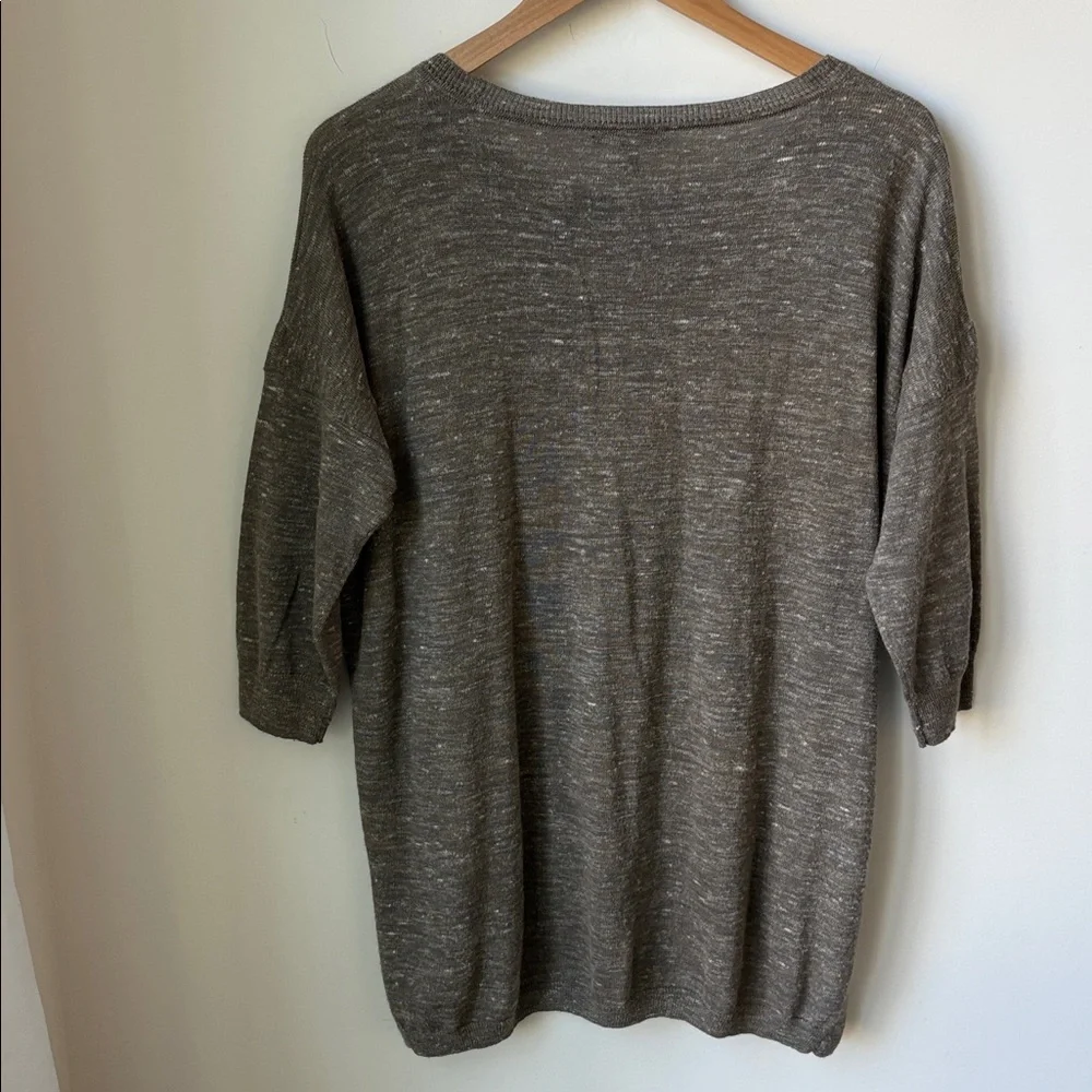 J. Crew Alpaca Wool Linen Blend Tunic Sweater Heathered Tan Lightweight Size S